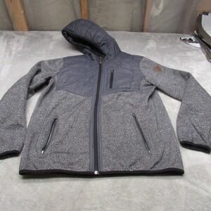 Killtec Hybrid Jacket Mens Medium Grey Full Zip Quilted Knit Winter Outdoor